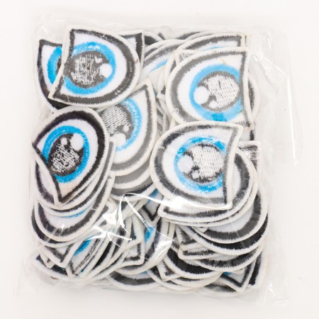 A set of Thermonacles "Eyes": Right and Left, 3 × 3 cm, oval, blue color, 100 pcs.-3