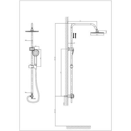 Shower system Rush Bella BL4535-114, Tropical Shower, Hand Lake, Chrome-1