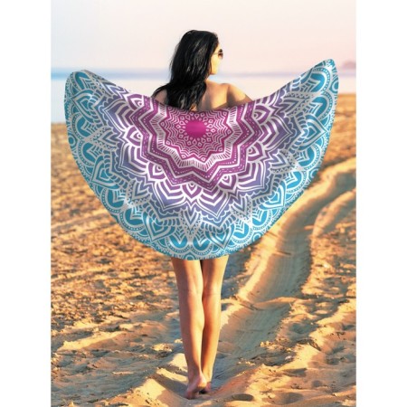Pareo and beach rug "Classic Flower Pattern", d = 150 cm