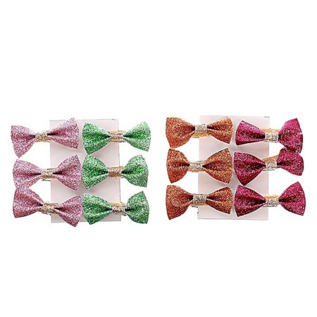 New Year's decor on the tree "Bows" set of 6 pcs.-1