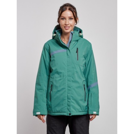 Ski jacket female winter, size 56, green color