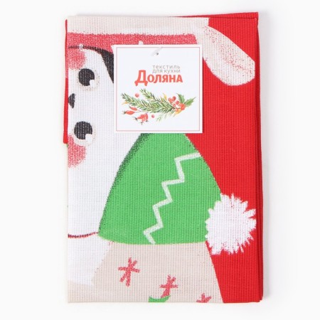 Dolyana towel "New Year's cat" 28x46 cm, 100% HL, mitch 164 g/m2-4