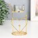 Climber metal, glass for 1 candle "Heart. Balls" D-4.5 cm gold 9x4.5x17 cm