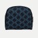 Cosmetic bag on a zipper, with a lining, external pocket, black/turquoise color