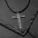 Unisex “Sword” Carved, Color Black Silver on a Black Cord, 41 cm