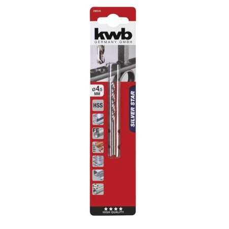 Metal drill KWB Silver Star, 4.5x80 mm, sharpening angle 135 °, stal HSS-G-1