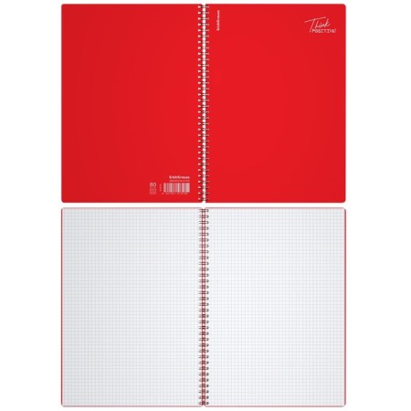 A4 notebook 80 sheets, a cage on a spiral, Erichkrause, "Words" plastic cover red-2