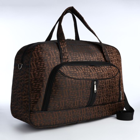 Road bag with lightning, external pocket, long belt, brown color