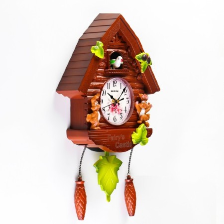 Wall clock, series: pendulum, "bunnies", with a pendulum, cuckoo, 30 x 26, dial 10 cm-1