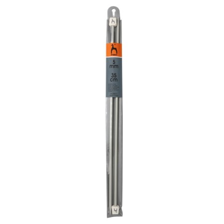 Knitting knitting needles, aluminum, 5.00 mm/35cm, 2 pcs
