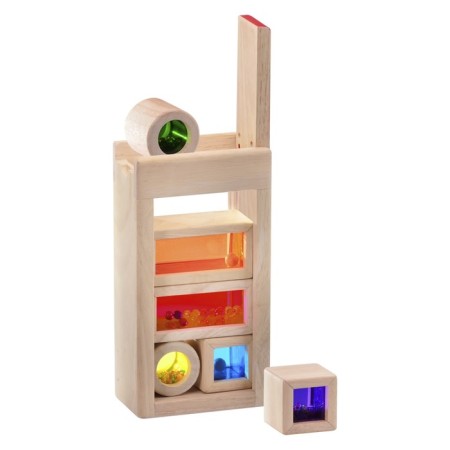 Wooden toy "Rainbow blocks", with a sound effect, in a container-3