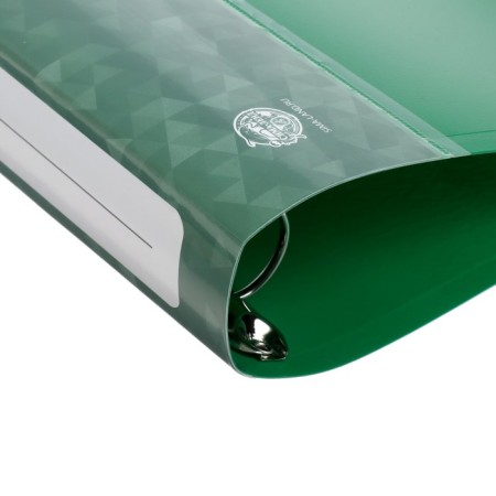Folder on 4 rings A4 Calligrata, 40 mm, 700 μm, plastic, inner pocket, pocket for a spine, green-2