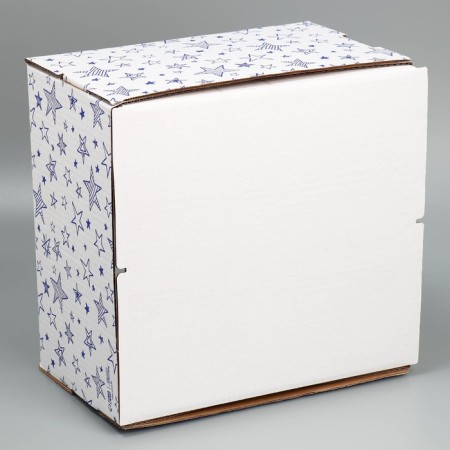 Box for a cake with a window, confectionery packaging "Stars" 30 x 30 x 19 cm-2