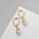 Earrings with pearls "abstraction" Fortune, color gold