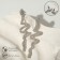 Hanging earrings with rhinestones "snake" curved, white color in silver, 5.7 cm