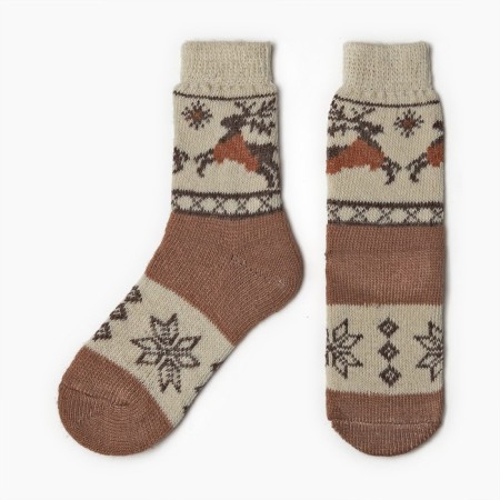 Women's socks, brown color/deer, size 23