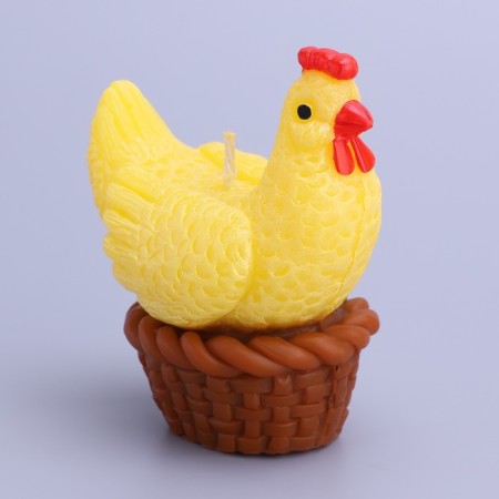 Decorative candle "Chicken in a basket"-5