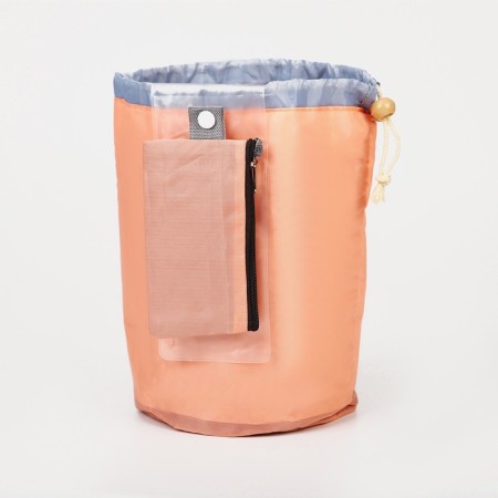 Cosmetic bag on a lace, with a wallet, pink color-2