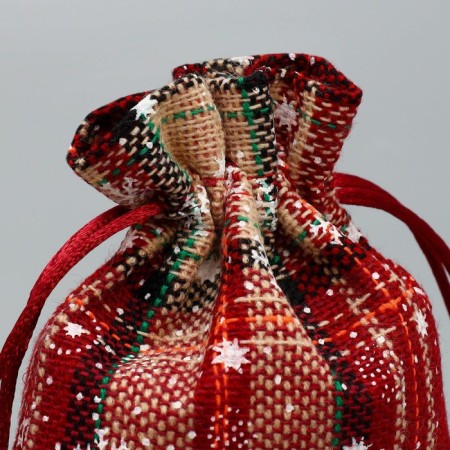 Bag Gift canvas “Fairy Tale in the Forest”, snowflakes, 10 x12 cm +/- 1.5 cm, New Year-2