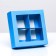 Box for sweets 4 pcs, blue, 12.5x 12.5 x 3.5 cm,