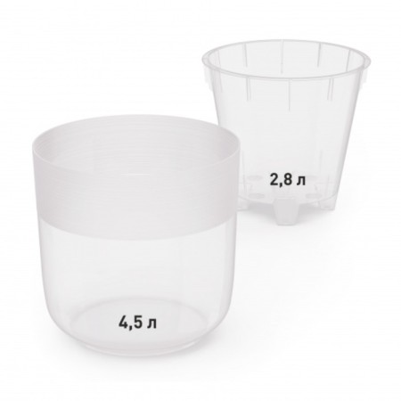 Kashpo for flowers with an insert "Linel", 4.5 l, d = 19 cm, h = 19 cm, transparent-2