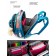 School backpack, 3 parts with lightning, blue color 29x16x34cm