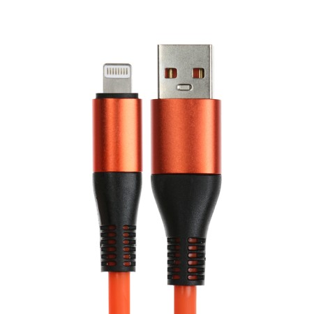 Lightning cable - USB, 5 A, TPE braid, thickened, 1 meter, orange-1