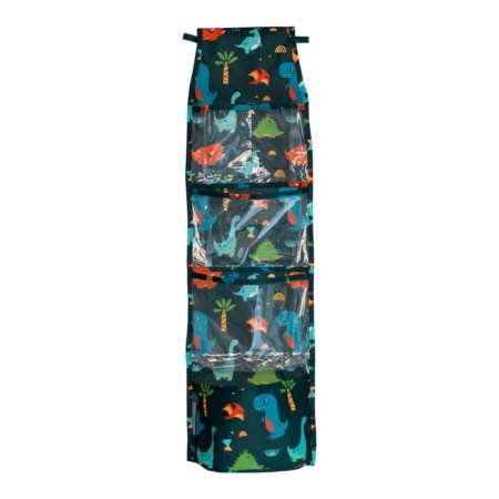 Pockets in the kindergarten "Dinosaurs", 83x24 cm, for a children's cabinet, blue