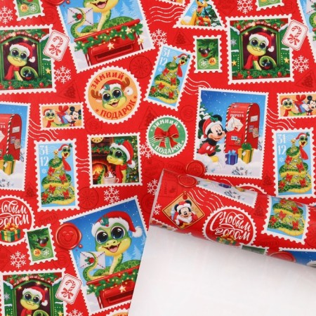 New Year. Packaging paper, 70x100 cm, Mickey Mouse-3