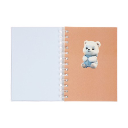 Notebook Gift Book on the comb 80l, line, color block, PVC cover 3D Bear (17.6x13.5cm) 105-5
