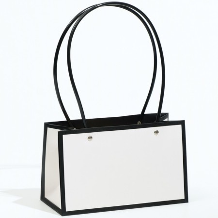 Bag for flowers white moisture -resistant, 22x10.5x13.5 cm-2