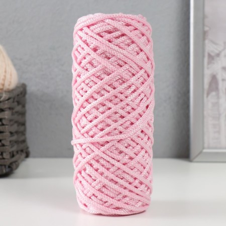 Knitting cord 35% cotton, 65% polypropylene 3 mm 85m/160 ± 10 g (pink/white)