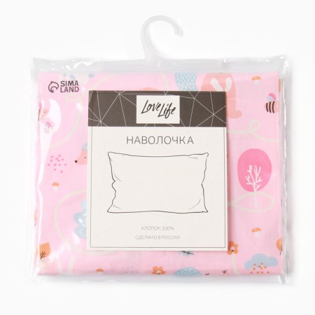 Pillowcase Lovelife "Forest residents" 50*70 cm, satin, 100% cotton-3