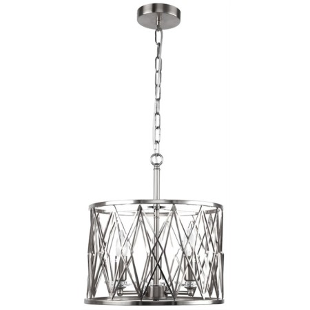 Suspended chandelier Rombik 3XE14 40W, size 35x35x36-97 cm, Nickel color