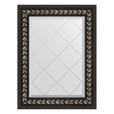 Mirror with engraving in the baguette frame, black Ardeko 81 mm, 55x72 cm