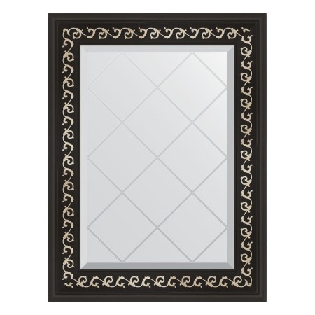 Mirror with engraving in the baguette frame, black Ardeko 81 mm, 55x72 cm