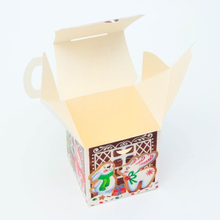 New Year. Gift box New Year's house new "gingerbread" 12 x 12 x 19 cm.-3