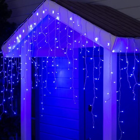 Garland "fringe" 3 × 0.9 m, IP44, UMS, white thread, 232 LED, blue glow, 220 V