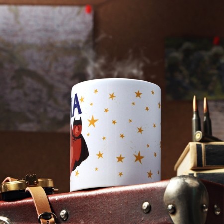 Papa sublimation mug of a bear, stars, 320 ml, with application-1