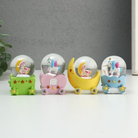 Souvenir Polystone Water Ball "Unicorn in the stroller" MIX 5x5x7 cm