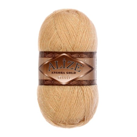 Yarn "Angora Gold Simli" 75% acrylic, 20% wool, 5% metallic 500m/100g (95sv.-1