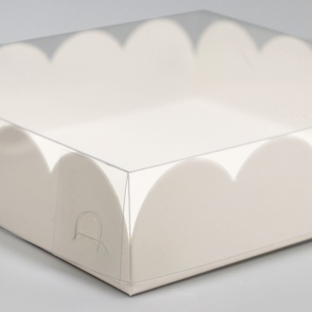 Cookie box, confectionery packaging, white, 16 x 16 x 4 cm-1