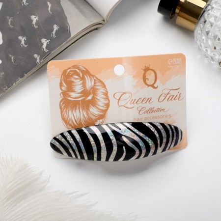 Halfish hair clip "Bloss lines" 9.5x2.7 cm, mix-3