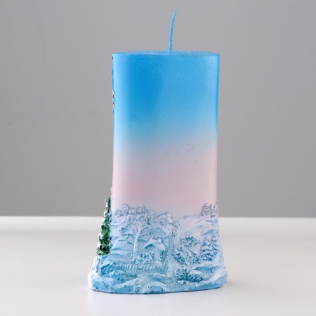 Candle - cylinder "Winter Rowal", 9.5x4x15.5 cm-3