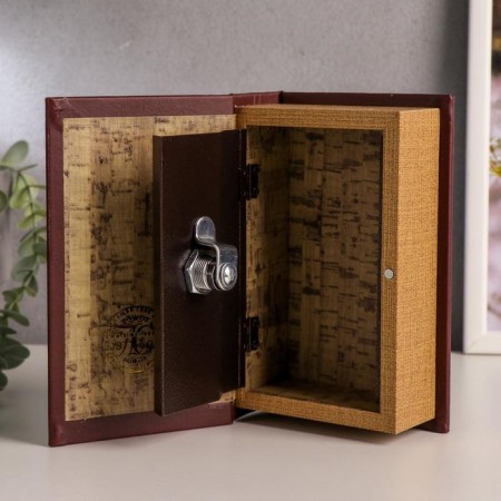 Safe wood leather "Personal currency reserve" 17x11x5 cm-2