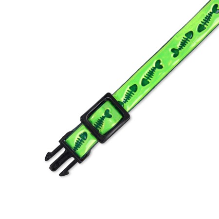 Fly collar with reflective coating "fish", 30 x 1 cm, green-4