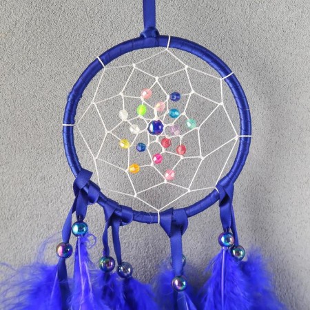 Dreams "Web with pearls" d = 11 cm bright blue 40 cm-1