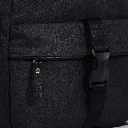 Men's bag over the shoulder, textura, textiles, black color-3