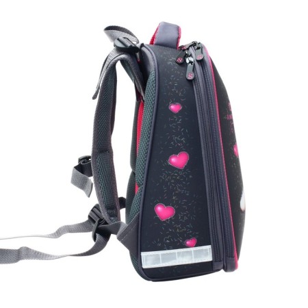 School backpack 38 x 30 x 16 cm, ergonomic back, stavia "cat is always right", gray-5
