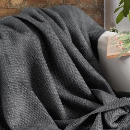 Arya Home Softy Plaid, size 150x200 cm, dark gray color-1